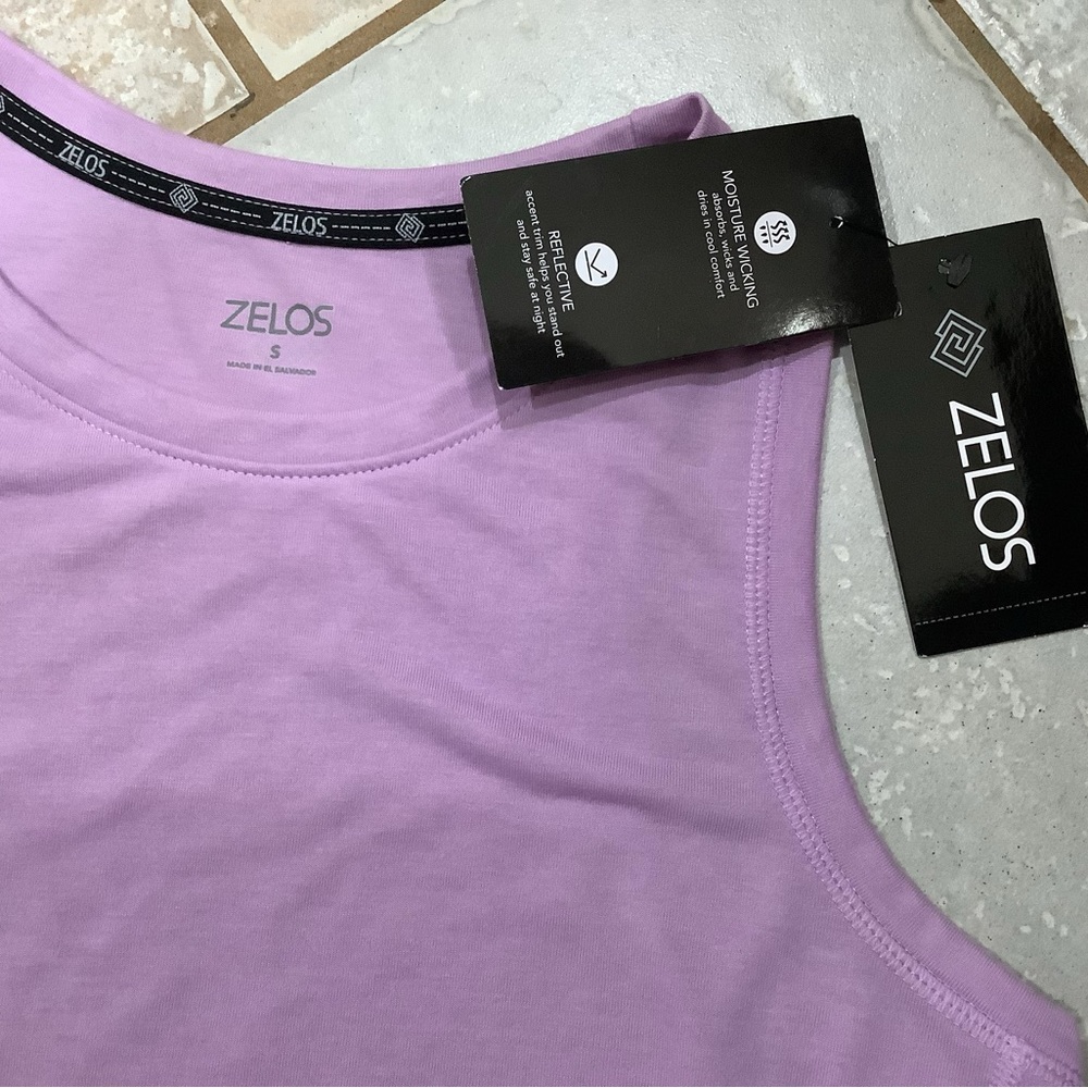 Zelos lavender running top. Sz. S. BNWT. Reflective accents - Picture 5 of 6